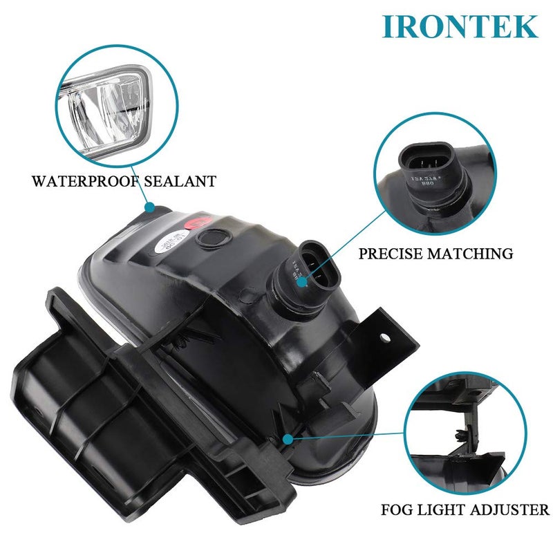 IRONTEK Clear Lens 1 Pair Fog Lights Fits for Chevrolet 99-02 Silverado 1500 & 2500, 00-02 Silverado 3500, 00-06 Suburban, 00-06 Tahoe Left & Right Side Driving Fog Lamp Kits - Image 4